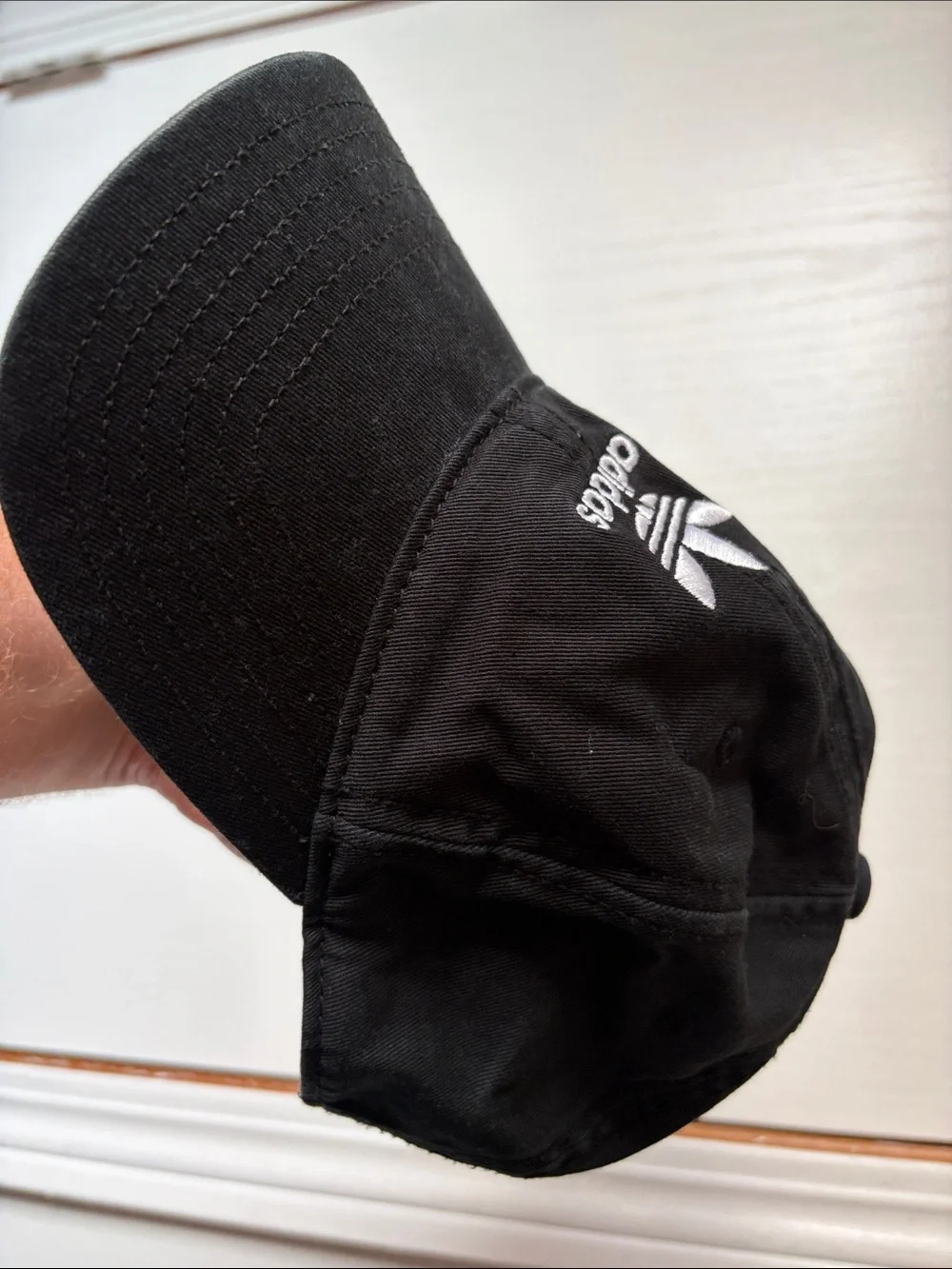 Youth adidas Black Cap with White Trefoil Embroidery